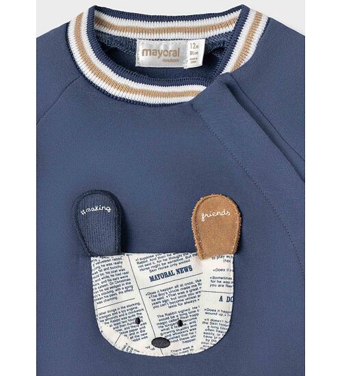 kojenecká celorozepínací mikinka pejsek Mayoral 2406-37 azul