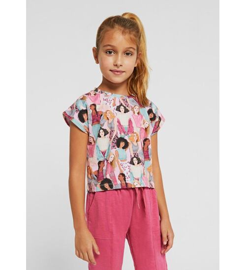 tričko crop top dívčí celopotisk Mayoral 6034-3