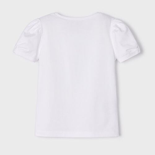 dětské dívčí bílé triko s obrázkem Mayoral 3056-33