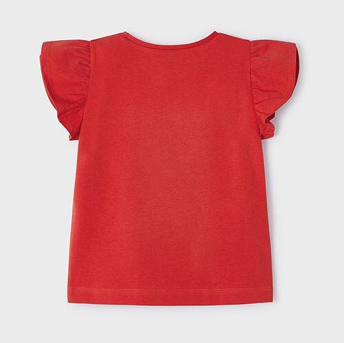 dětské červené triko s holčičkou Mayoral 3091-58