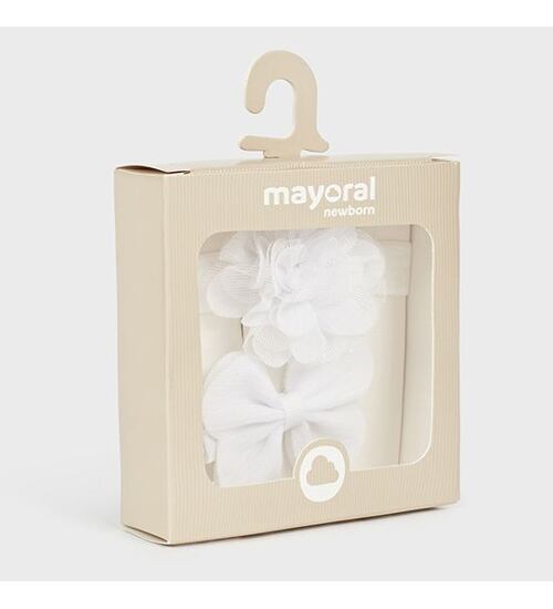 čelenka pro miminko sváteční set Mayoral 9727-36 bílá