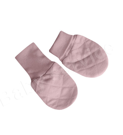 růžové pudrové rukavičky pro miminka