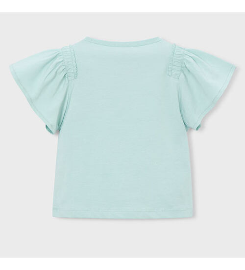 dětské zelené tričko s kytičkou Mayoral 3004-62