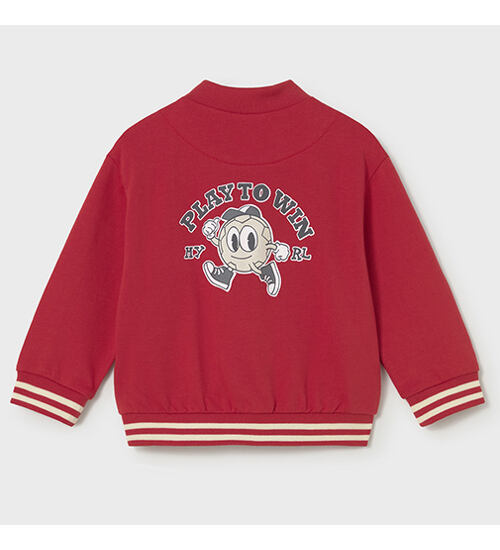 červená dětská mikina na zip bez kapuce