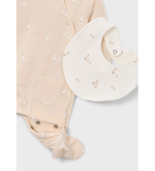 neutrální kojenecká souprava se slintáčkem a čepičkou Mayoral 1728-80