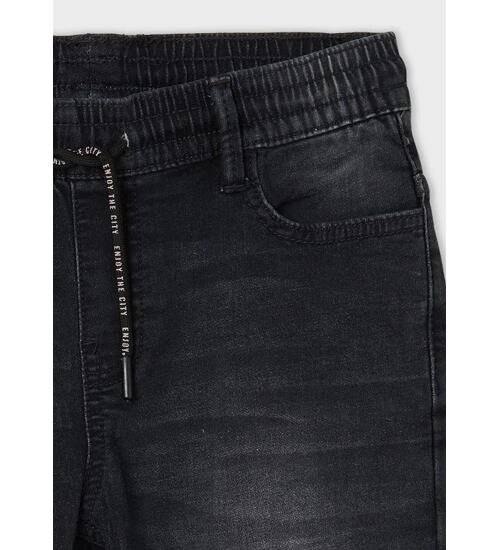 chlapecké černé kalhoty jogger měkké džíny Mayoral 7555-67