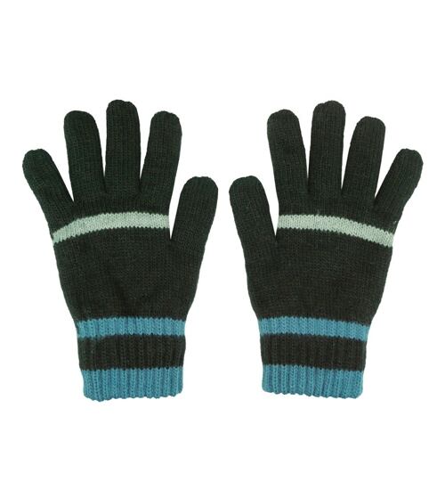 teplé prstové rukavice pletené dvojité na 10 až 12 let