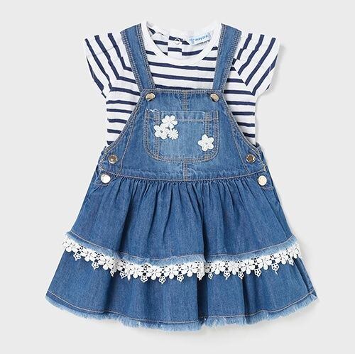 dětská riflová sukně s laclem a letní triko Mayoral 1980-5