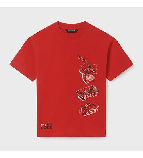 červené letní chlapecké tričko