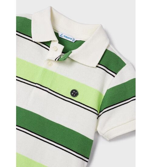 dětské polo triko se zelenými pruhy Mayoral 3153-34