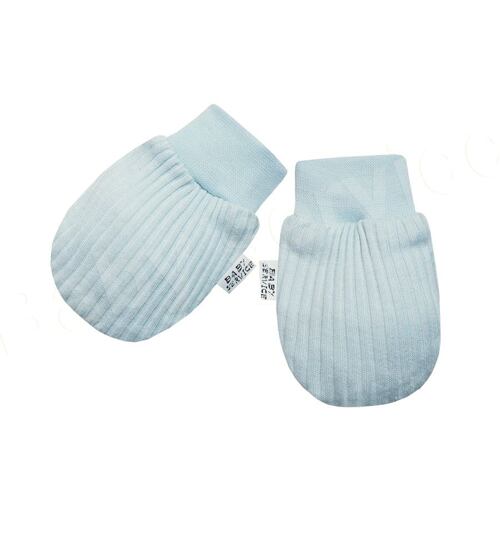 modré bavlněné rukavičky pro miminka