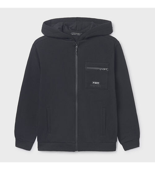 chlapecká černá mikina na zip s kapucí 