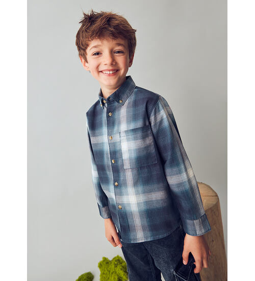 dětská kostkovaná košile s dlouhým rukávem