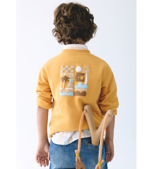 dětská mikina přes hlavu bez kapuce 