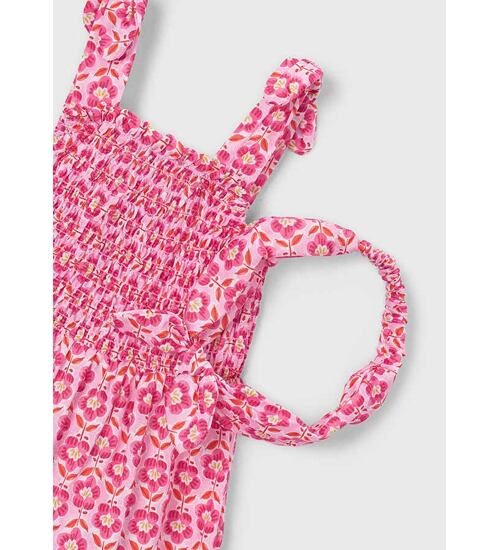 dětské letní šaty růžové s čelenkou Mayoral 3942-55