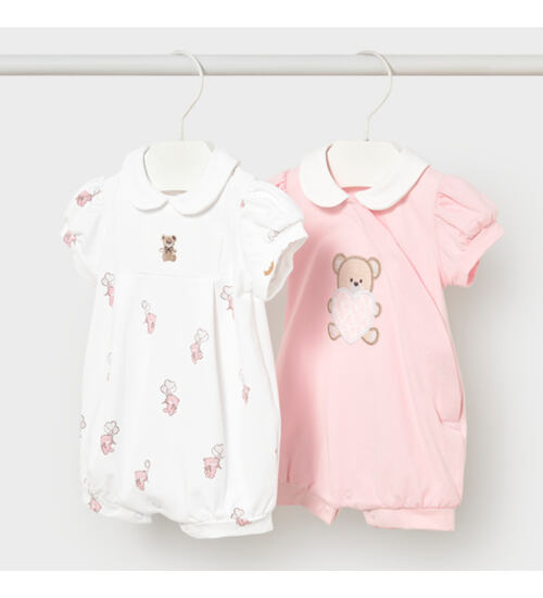 kojenecké letní overaly v setu s medvídky Mayoral 1704-90