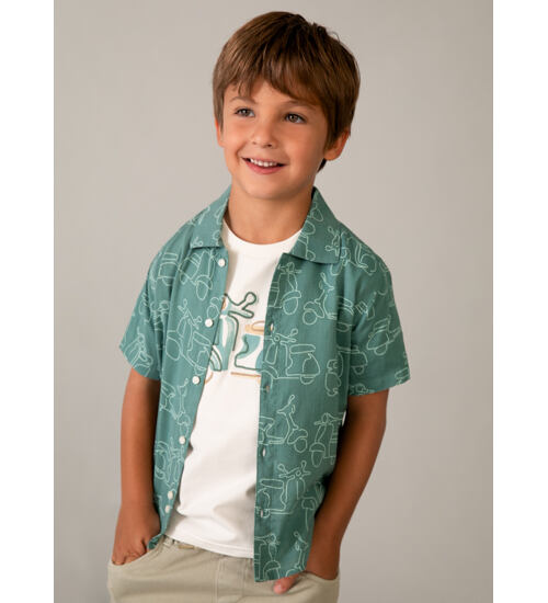 dětská letní košile s obrázky skútru Mayoral 3115-26