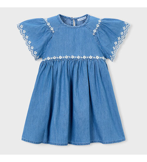 dětské letní džínové šaty s výšivkou Mayoral 3927-82
