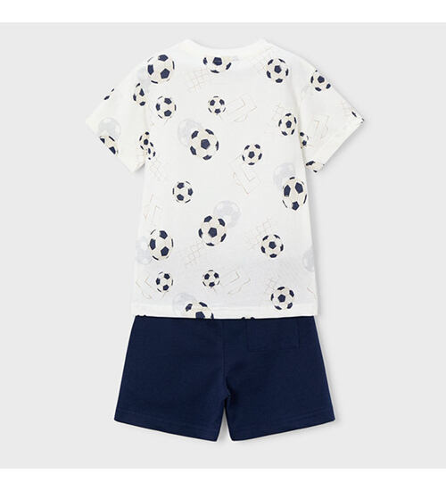 dětské triko a kraťasy v kompletu motiv fotbal Mayoral 3607-80