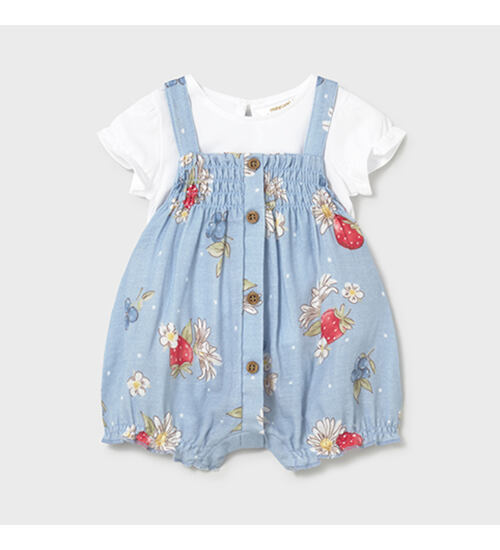 kojenecký bavlněný letní overal s tričkem Mayoral 1638-43 pro holčičku