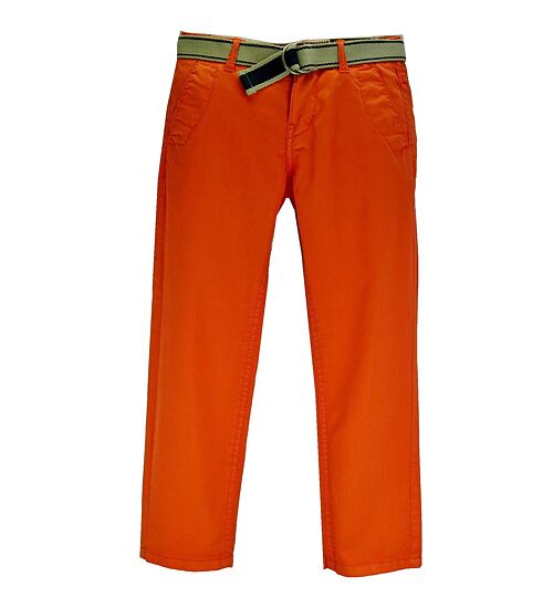 dívčí plátěné oranžové kalhoty Mayoral