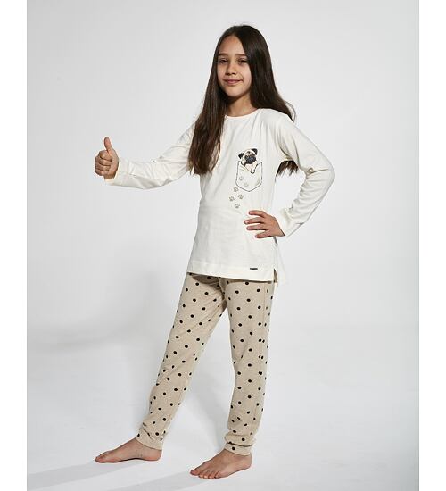 dlouhé dívčí pyžamo Cornette s pejskem