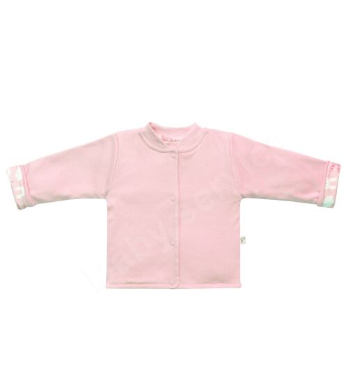 růžový oboustranný kojenecký kabátek