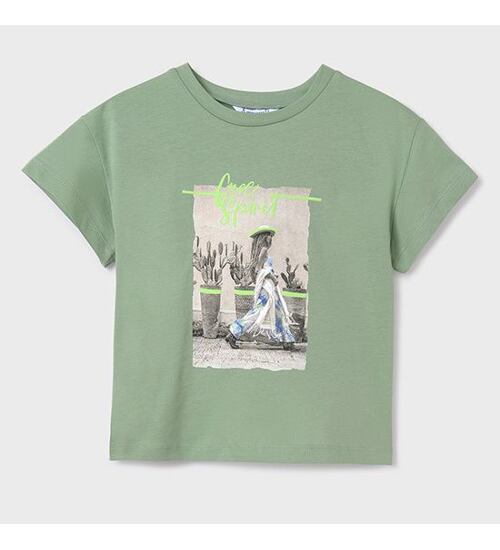 dívčí letní zelené triko s obrázkem