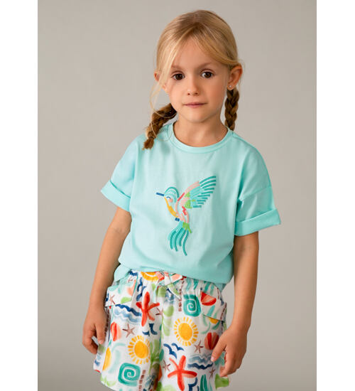 Mayoral letní dětské dívčí tričko v mentolové barvě