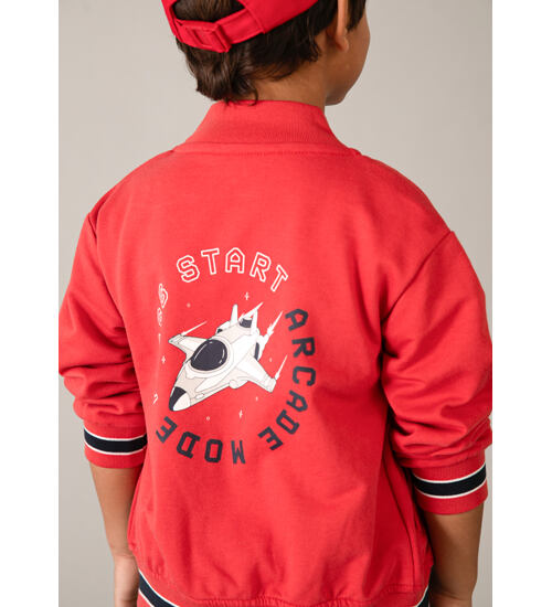 dětská bomber mikina s vesmírnou lodí na zádech Mayoral 3440-91