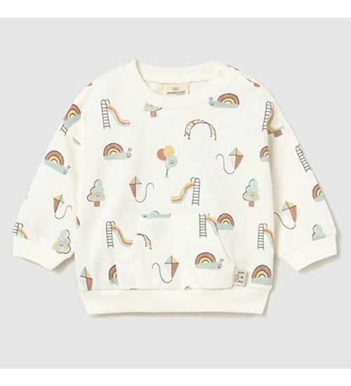 mikina klokanka v neutrální barvě pro batolata