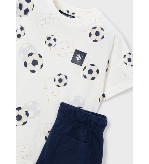 dětské triko a kraťasy v kompletu motiv fotbal Mayoral 3607-80