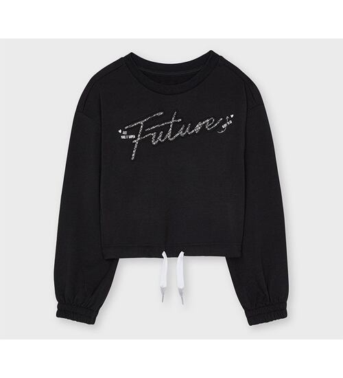 dívčí crop top mikina černá Mayoral 6467-81