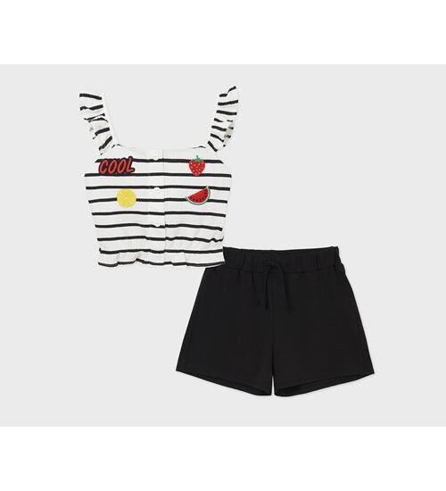 letní dívčí komplet cool crop top s kraťasy Mayoral 6280