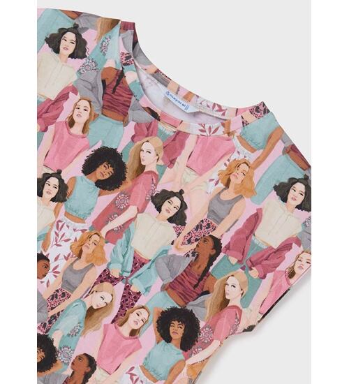 tričko crop top dívčí celopotisk Mayoral 6034-3