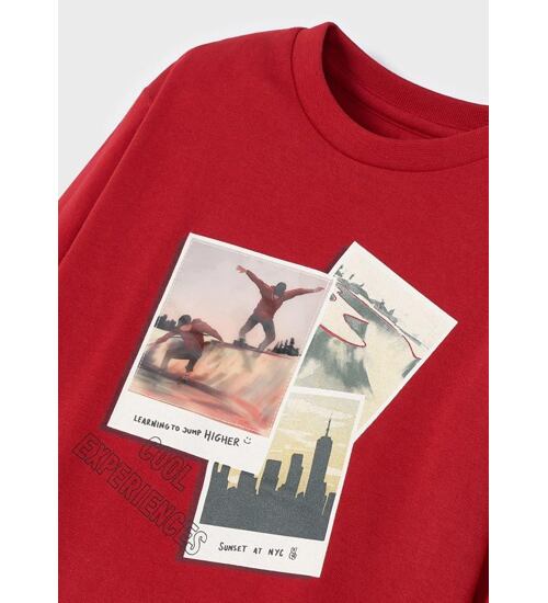 dětské červené triko s lentikulárním obrázkem Mayoral 4022-63