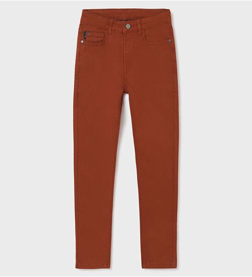 chlapecké bavlněné kalhoty v cihlové barvě Mayoral 582-11