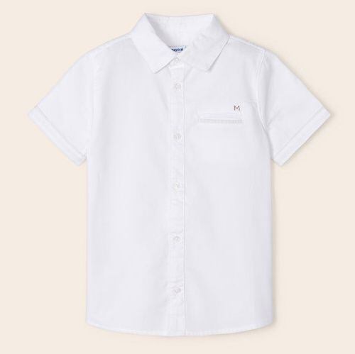 dětská bílá košile s krátkým rukávem
