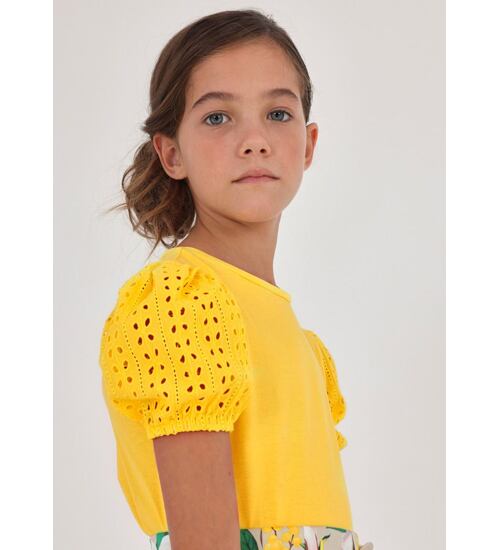 dívčí halenka tričko s madeirovými rukávy Mayoral 6046-17