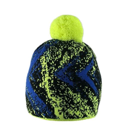 dětská zimní čepice s bambulí neon Pletex P353
