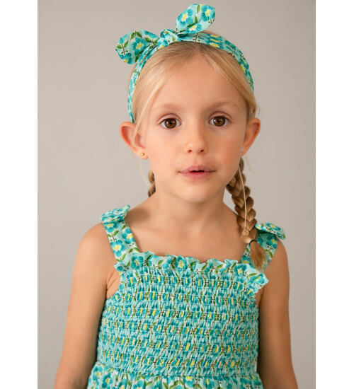 Mayoral letní dětské šaty s čelenkou