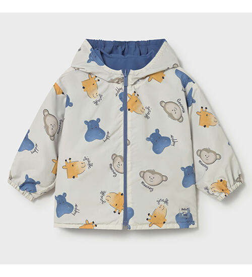 oboustranná bunda větrovka s obrázky zvířátek pro batolata