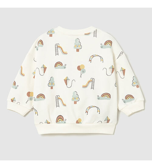 neutrální mikina klokanka s potiskem Mayoral 1487-61