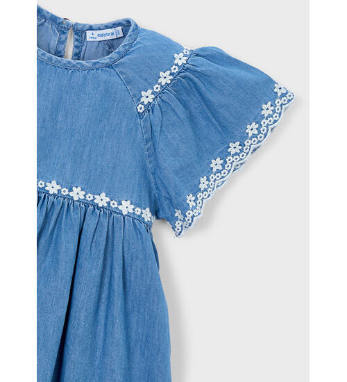 dětské letní džínové šaty s výšivkou Mayoral 3927-82