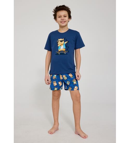 letní chlapecké pyžamo s potiskem kapybary na skateboardu Cornette