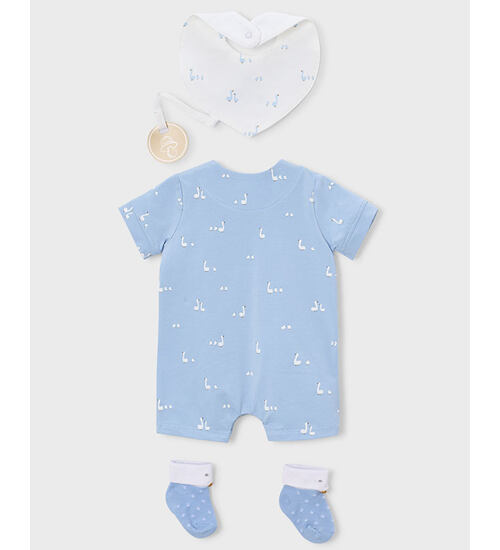 kojenecký letní overal, ponožky a slintáček v kompletu Mayoral 1727-81