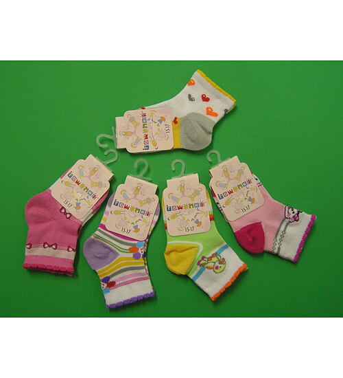 kojenecké dívčí ponožky pro délku chodidla 9 až 10 cm mix barev