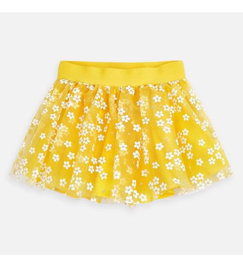 dětská tutu sukně žlutá květovaná