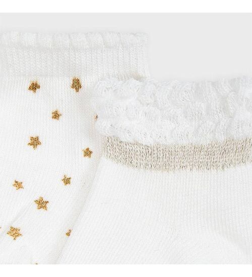 ponožky pro miminko 2 páry zdobené třpytem Mayoral 9307-70