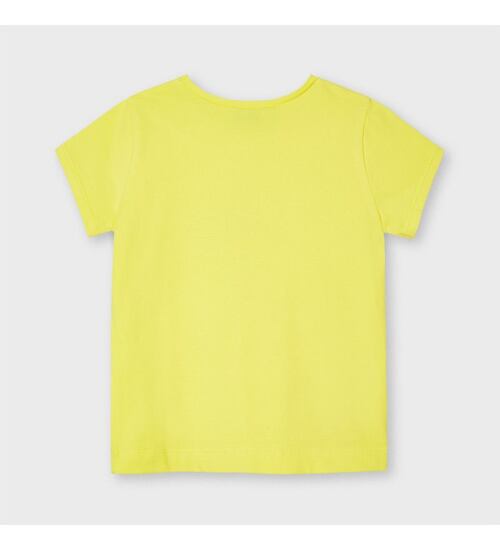 žluté dětské triko se třpytivou kytičkou Mayoral 174-12